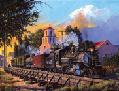 The Chili Line D&RGW in Santa Fe, New Mexico art by John Winfield