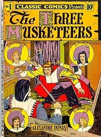 early cover for The Three Musketeers comic book from Gilberton Publng