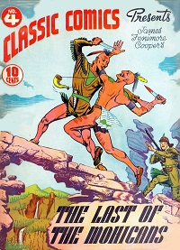 early cover for The Last of The Mohicans comic book from Gilberton Publng