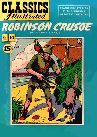 early cover for the Robinson Crusoe comic book from Gilberton Publng