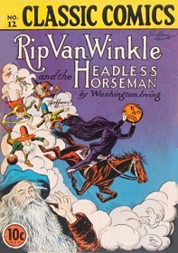 early cover for the Rip Van Winkle/Headless Horseman comic book from Gilberton Publng